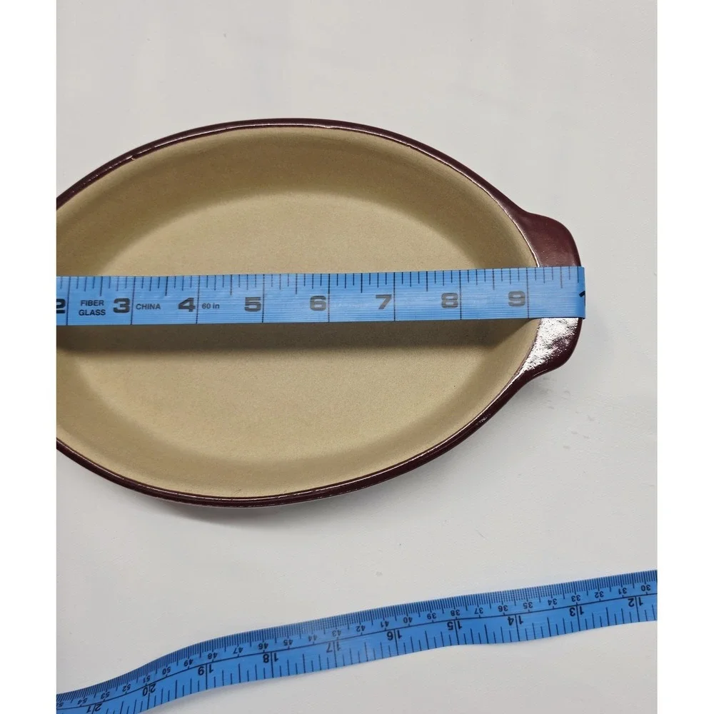 Pampered Chef Small Oval Baker Cranberry Family Heritage Tradition USA 9.75